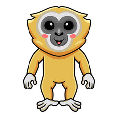 Cute little gibbon cartoon standing