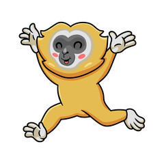 Cute little gibbon cartoon running