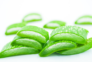 fresh aloe vera on white background
