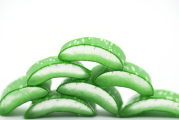 fresh aloe vera on white background
