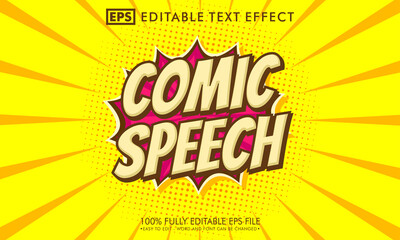 Comic speech editable text effect
