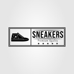 high top sneaker shoe logo vector illustration design