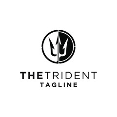 trident and monochrome logo, icon and vector