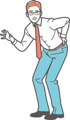 腰痛で腰を押さえるビジネスマン