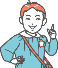 指を立てて話す幼稚園児