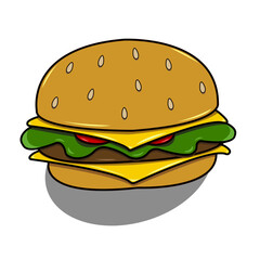 Hamburger on white background