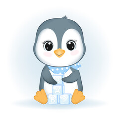 Cute little Penguin and baby toy