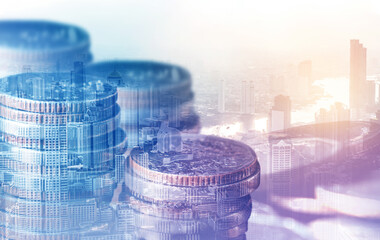 Finance and money technology background concept of business prosperity and asset management ....