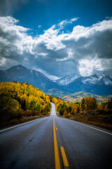 Fall Color along the San Juan Skyway scenic byway near Telluride Colorado