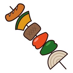 串焼き　バーベキュー　キャンプ