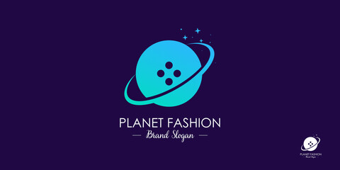 Planet fashion icon vector logo design with creative unique fresh concept Premium Vector