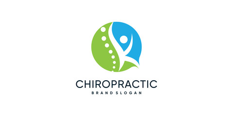 Chiropractic icon vector logo design with creative unique fresh concept Premium Vector