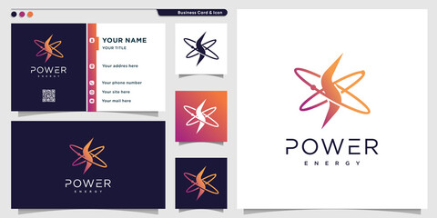 Obraz na płótnie Canvas Energy icon vector logo design with modern and fresh concept Premium Vector