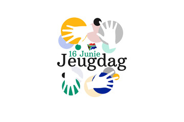 Translation: June 16. Youth Day. Youth day (Jeugdag) National day of South Africa Vector illustration. Suitable for greeting card, poster and banner.