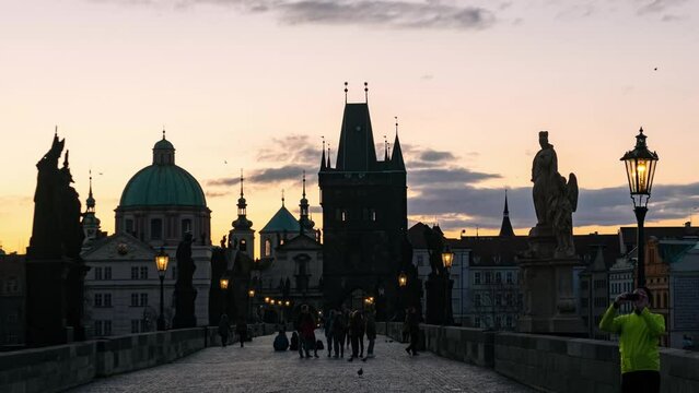 Prague time lapse view