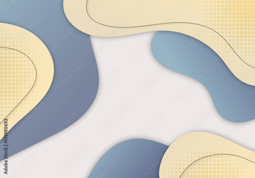 Poster abstract doodles hand drawing design decorative with wavy and halftone. overlapping template design 