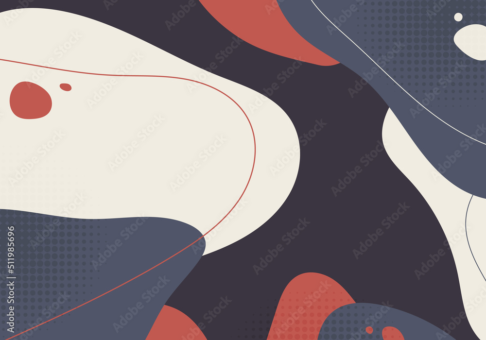 Poster abstract doodle template artwork decorative style minimal. overlapping with soft colors background.