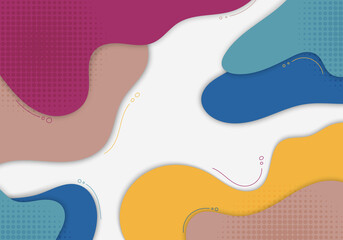 Abstract doodles colorful design decorative style. Overlapping wit halftone design background.