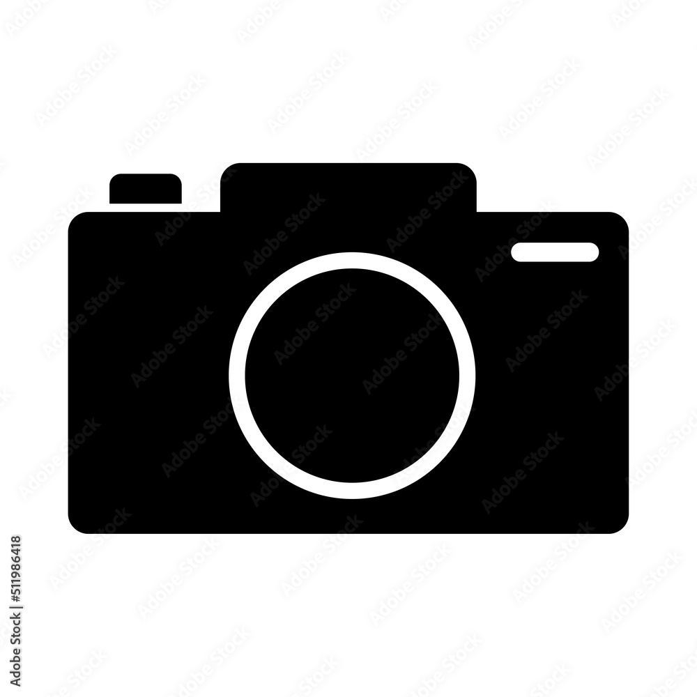 Poster flat camera icon. video frame icon. design element. vector illustration. stock image.