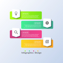 Gradient infographic process element design