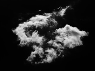 white cloud on black background.