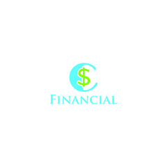 Accounting or finance logo design vector simple style with blue color