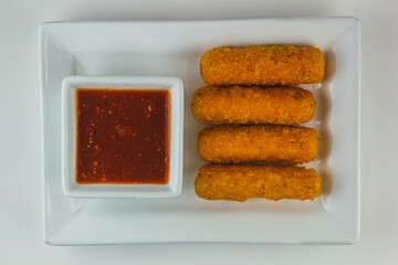 Fried Mozzarella sticks.