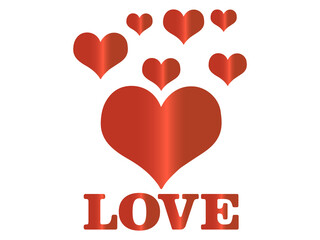 Shiny Red Heart Logo, love letter Design vector or illustration