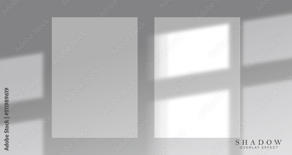Poster window shadow effect. suns rays make their way into apartment through windows or blinds. modern styl