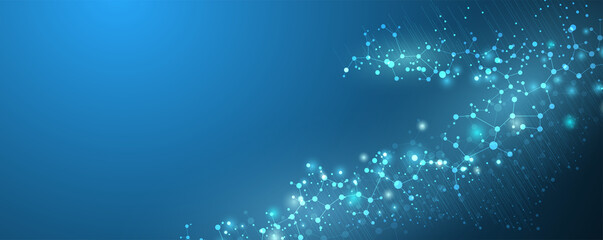 Big data network concept, internet connection, sound wave and wireless signal use business finance as abstract background image.