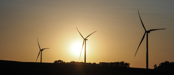 Rural wind turbines in US countryside