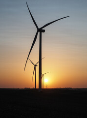 Rural wind turbines in US countryside