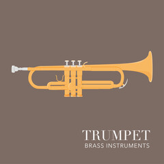 golden trumpet vector - obrazy, fototapety, plakaty