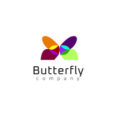 flat butterfly logo template