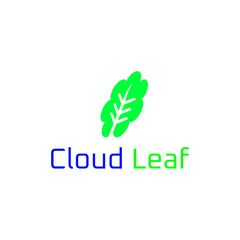 cloud leaf logo template