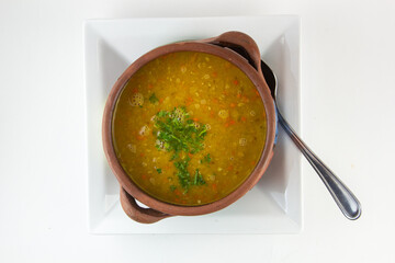 Lentil bowl of soup.