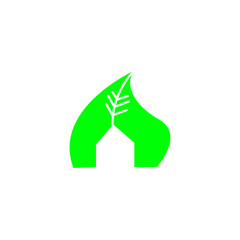 leaf home negative logo template