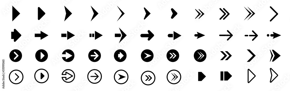 Poster arrows set icons. arrow vector collection. arrow. cursor. modern simple arrows.
