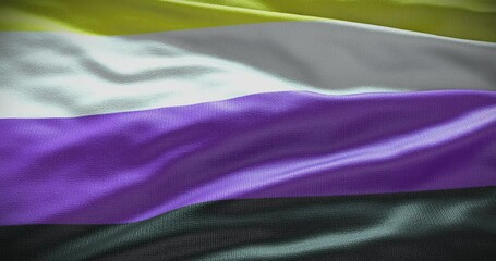 Non Binary symbol background, waving flag