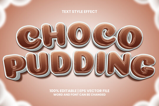 Choco Pudding 3D cartoon style editable text effect
