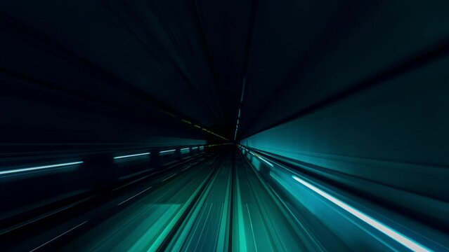 Time lapse 4k Subway tunnel fast speed in South Korea