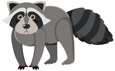 Cute raccoon in flat cartoon style © blueringmedia