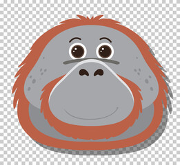 Cute orangutan head in flat cartoon style © blueringmedia
