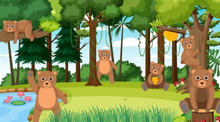Grizzly bears in the forest scene © blueringmedia