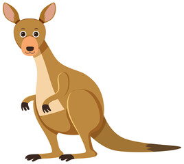 Kangaroo cartoon character isolated