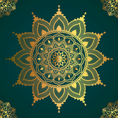 Circle Pattern Creative Luxury Ornamental Mandala, Flower Mandala with gradient color with unique Background Design in gold color vector