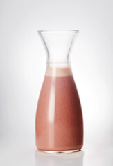 Delicious drink, whole grain juice on white background