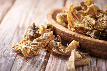 Fried fish skin, Korean food	