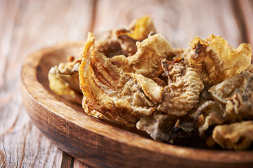 Fried fish skin, Korean food	