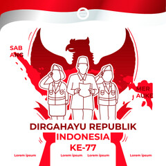 Indonesia Independence Day design with red color